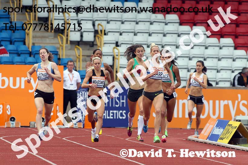Lynsey Sharp (Edinburgh) 800 metres, 2014 Sainsbury's British Championships. Photo: David T. Hewitson/Sports for All Pics